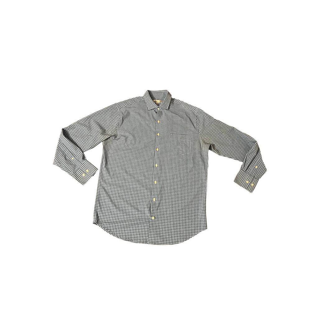 Peter Millar Blue Checkered Button Down Shirt Size Medium in good condition.